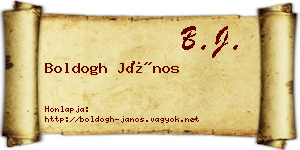 Boldogh János névjegykártya
