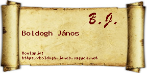 Boldogh János névjegykártya
