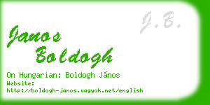 janos boldogh business card